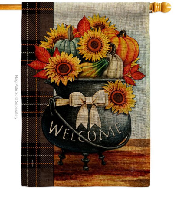 Autumn Fresh Pot - Harvest & Autumn Fall Vertical Impressions Decorative Flags HG113118 Made In USA - Image 15