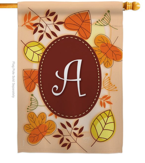Autumn A Initial - Harvest & Autumn Fall Vertical Impressions Decorative Flags HG130027 Made In USA - Image 3