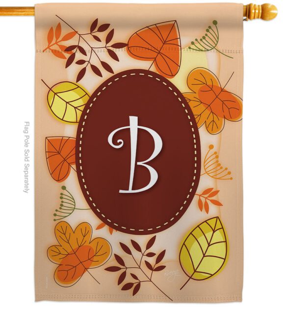 Autumn B Initial - Harvest & Autumn Fall Vertical Impressions Decorative Flags HG130028 Made In USA - Image 3