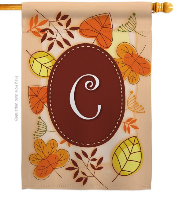 Autumn C Initial - Harvest & Autumn Fall Vertical Impressions Decorative Flags HG130029 Made In USA - Image 3