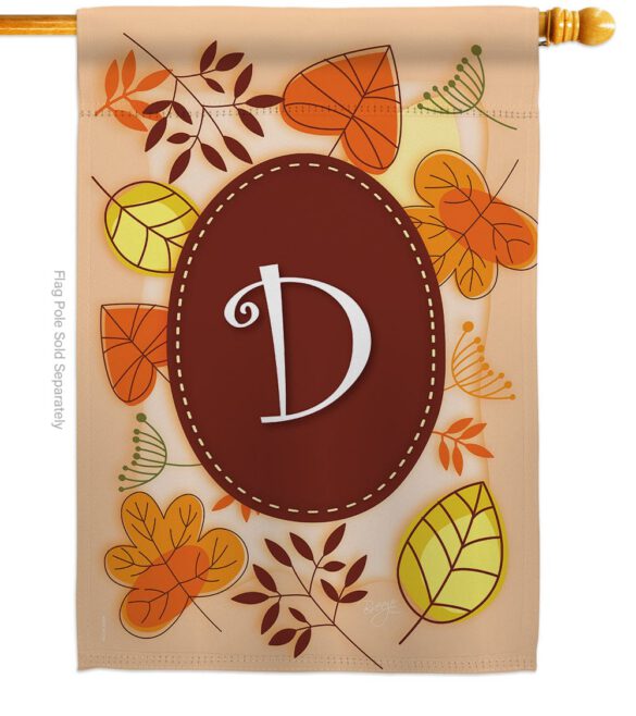 Autumn D Initial - Harvest & Autumn Fall Vertical Impressions Decorative Flags HG130030 Made In USA - Image 3