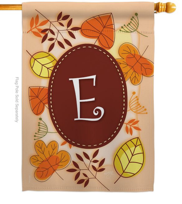 Autumn E Initial - Harvest & Autumn Fall Vertical Impressions Decorative Flags HG130031 Made In USA - Image 3