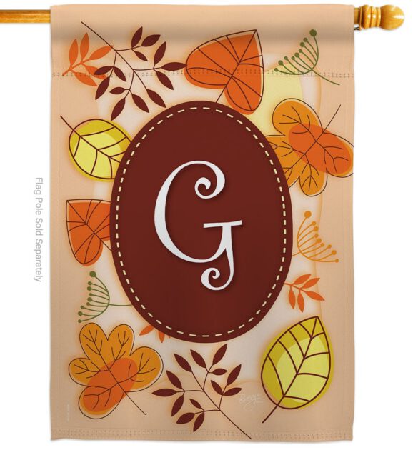 Autumn G Initial - Harvest & Autumn Fall Vertical Impressions Decorative Flags HG130033 Made In USA - Image 3