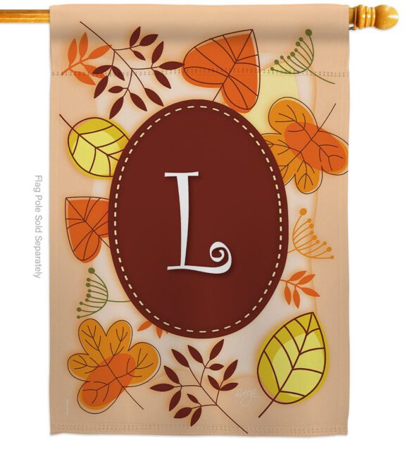 Autumn L Initial - Harvest & Autumn Fall Vertical Impressions Decorative Flags HG130038 Made In USA - Image 3
