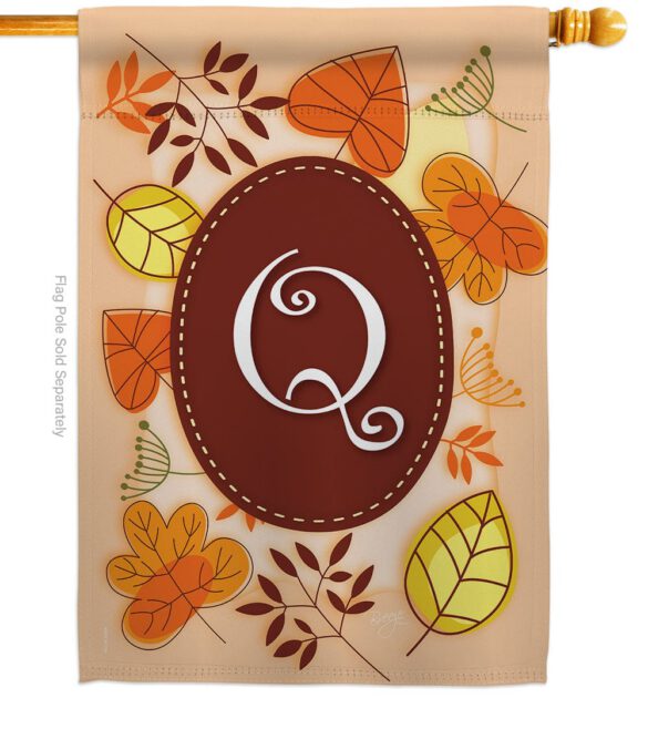 Autumn Q Initial - Harvest & Autumn Fall Vertical Impressions Decorative Flags HG130043 Made In USA - Image 3