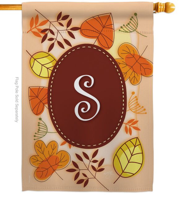 Autumn S Initial - Harvest & Autumn Fall Vertical Impressions Decorative Flags HG130045 Made In USA - Image 3