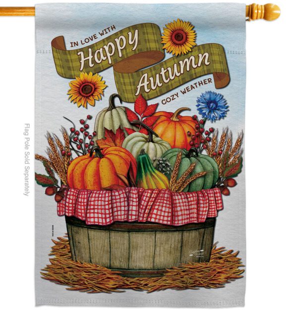 Cozy Autumn - Harvest Autumn Fall Vertical Impressions Decorative Flags HG130420 Made In USA - Image 2