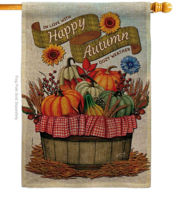Cozy Autumn - Harvest Autumn Fall Vertical Impressions Decorative Flags HG130420 Made In USA - Image 23