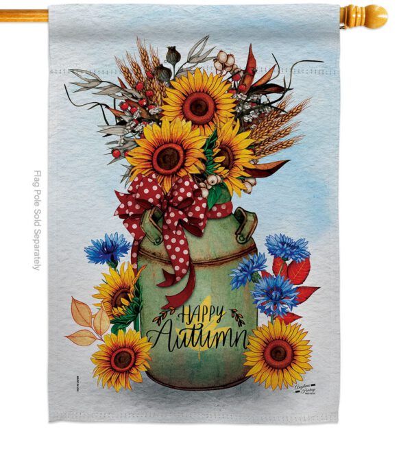 Autumn Milkcan - Harvest Autumn Fall Vertical Impressions Decorative Flags HG130421 Made In USA - Image 3