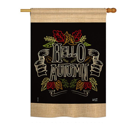 Charlkboard Hello Autumn - Harvest & Autumn Fall Vertical Impressions Decorative Flags HG137108 Printed In USA - Image 2