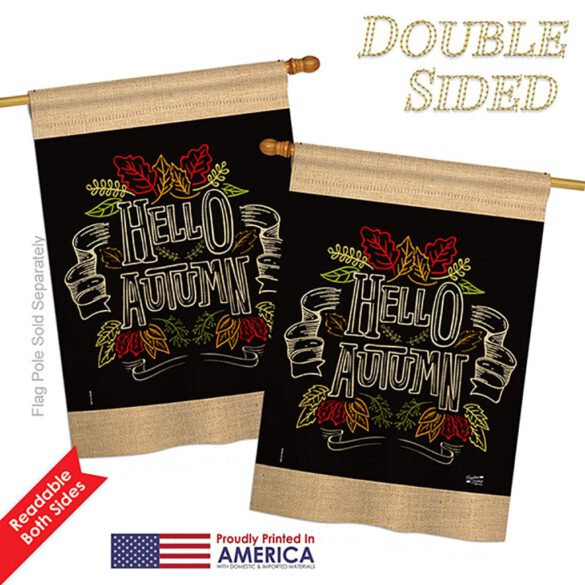 Charlkboard Hello Autumn - Harvest & Autumn Fall Vertical Impressions Decorative Flags HG137108 Printed In USA - Image 5