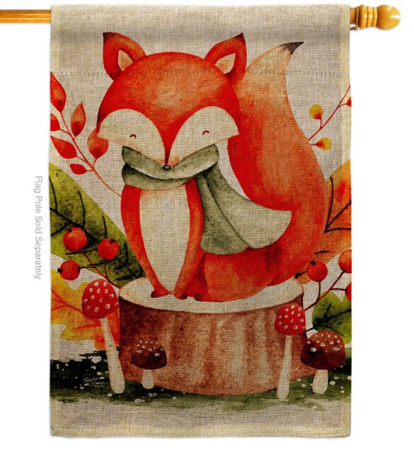 Autumn Fox - Harvest & Autumn Fall Vertical Impressions Decorative Flags HG137595 Made In USA - Image 15