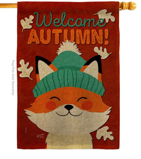 Autumn Foxy - Harvest & Autumn Fall Vertical Impressions Decorative Flags HG137608 Made In USA - Image 15