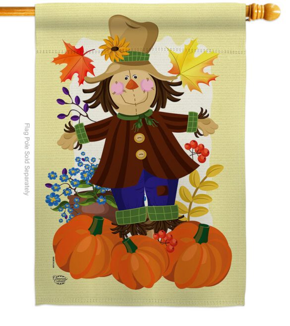 Autumn Scarecrow - Harvest & Autumn Fall Vertical Impressions Decorative Flags HG192120 Made In USA - Image 3