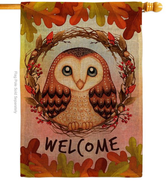 Autumn Owl - Harvest & Autumn Fall Vertical Impressions Decorative Flags HG192355 Made In USA - Image 13
