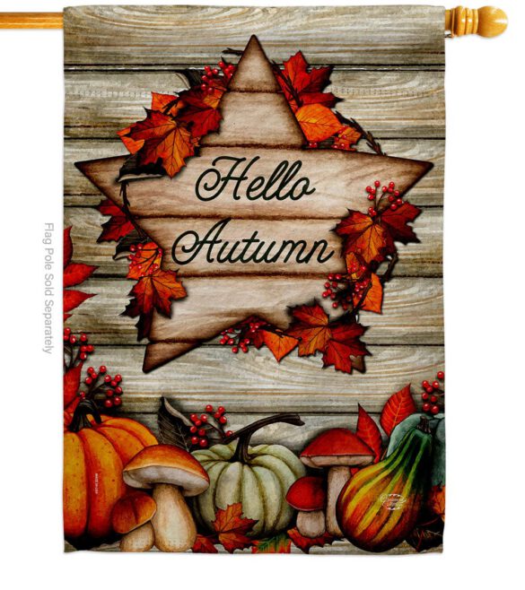 Autumn Farmhouse - Harvest & Autumn Fall Vertical Impressions Decorative Flags HG192704 Made In USA - Image 3