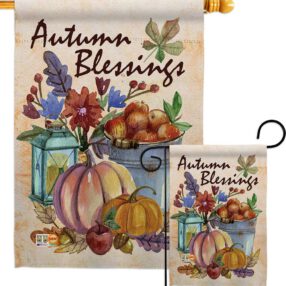 Autumn Blessings - Harvest & Autumn Fall Vertical Impressions Decorative Flags HG113006 Made In USA