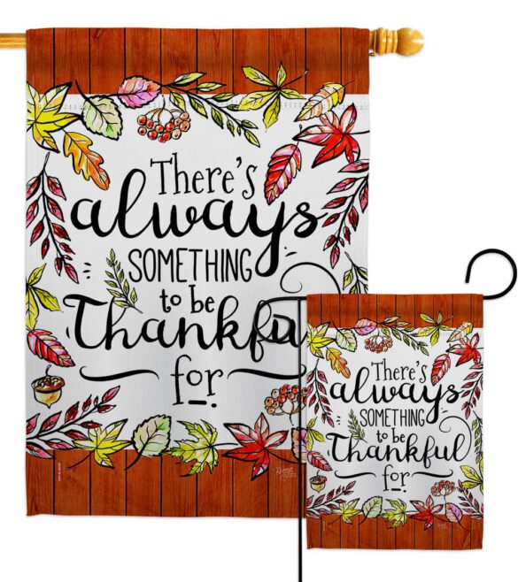 Always Something Thankful - Harvest & Autumn Fall Vertical Impressions Decorative Flags HG113112 Made In USA