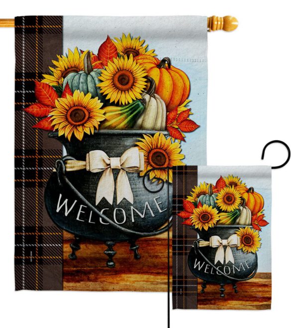 Autumn Fresh Pot - Harvest & Autumn Fall Vertical Impressions Decorative Flags HG113118 Made In USA