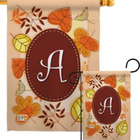 Autumn A Initial - Harvest & Autumn Fall Vertical Impressions Decorative Flags HG130027 Made In USA