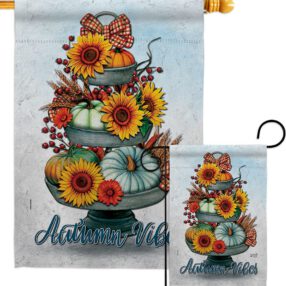 Autumn Vibes - Harvest Autumn Fall Vertical Impressions Decorative Flags HG130418 Made In USA