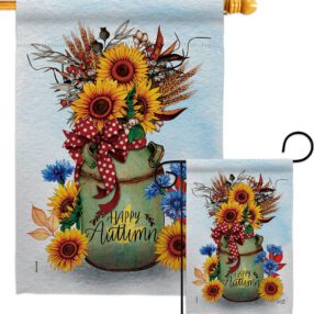 Autumn Milkcan - Harvest Autumn Fall Vertical Impressions Decorative Flags HG130421 Made In USA