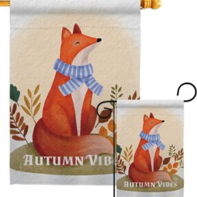 Autumn Fox - Harvest Autumn Fall Vertical Impressions Decorative Flags HG130426 Made In USA