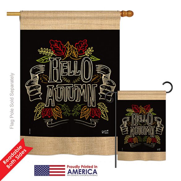 Charlkboard Hello Autumn - Harvest & Autumn Fall Vertical Impressions Decorative Flags HG137108 Printed In USA - Image 6
