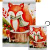 Autumn Fox - Harvest & Autumn Fall Vertical Impressions Decorative Flags HG137595 Made In USA