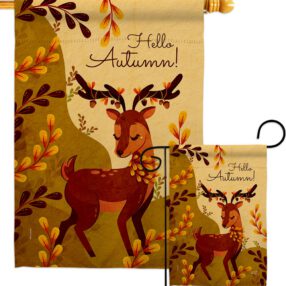 Autumn Deer - Harvest & Autumn Fall Vertical Impressions Decorative Flags HG137626 Made In USA