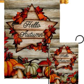 Autumn Farmhouse - Harvest & Autumn Fall Vertical Impressions Decorative Flags HG192704 Made In USA