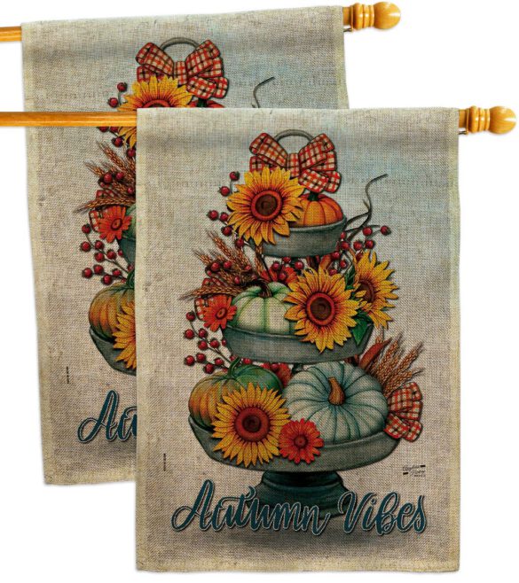 Autumn Vibes - Harvest Autumn Fall Vertical Impressions Decorative Flags HG130418 Made In USA - Image 34