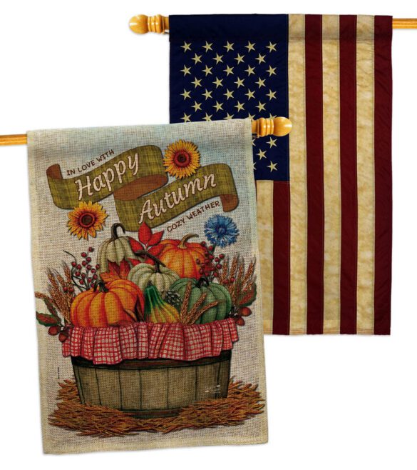 Cozy Autumn - Harvest Autumn Fall Vertical Impressions Decorative Flags HG130420 Made In USA - Image 29