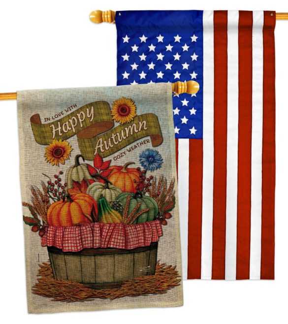 Cozy Autumn - Harvest Autumn Fall Vertical Impressions Decorative Flags HG130420 Made In USA - Image 31