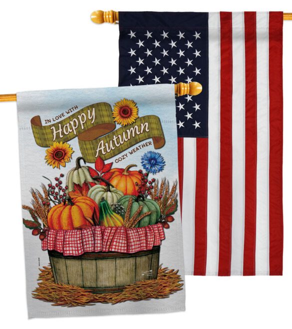 Cozy Autumn - Harvest Autumn Fall Vertical Impressions Decorative Flags HG130420 Made In USA - Image 15