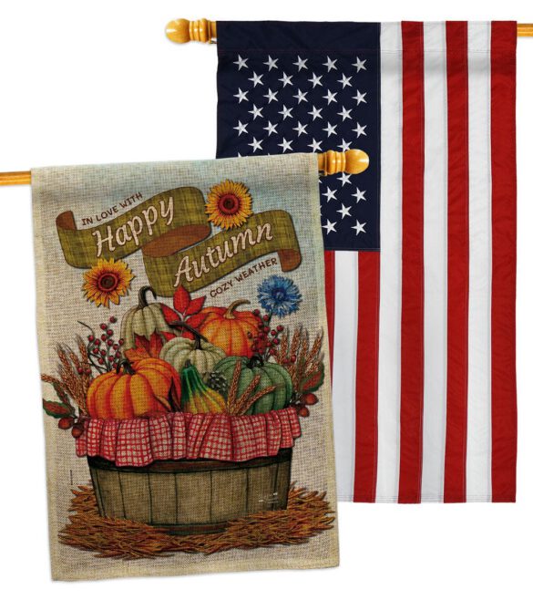 Cozy Autumn - Harvest Autumn Fall Vertical Impressions Decorative Flags HG130420 Made In USA - Image 36