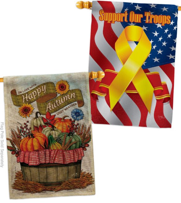 Cozy Autumn - Harvest Autumn Fall Vertical Impressions Decorative Flags HG130420 Made In USA - Image 35