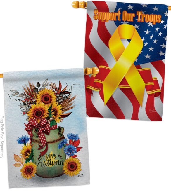Autumn Milkcan - Harvest Autumn Fall Vertical Impressions Decorative Flags HG130421 Made In USA - Image 15