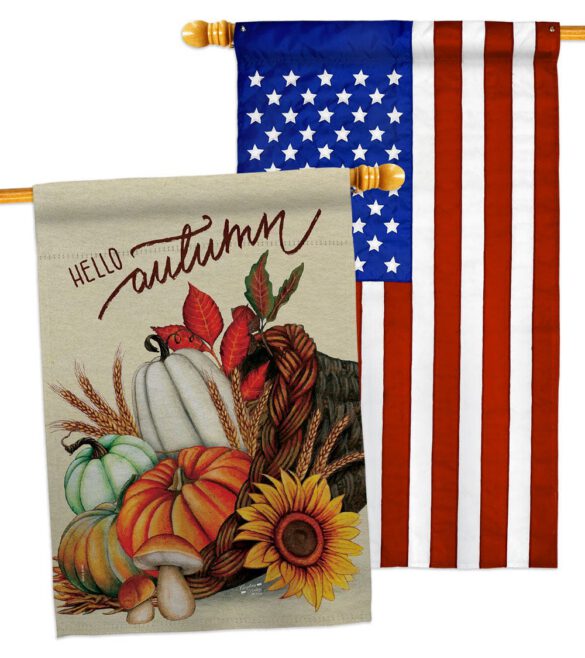 Hello Cornucopia - Harvest Autumn Fall Vertical Impressions Decorative Flags HG130423 Made In USA - Image 10