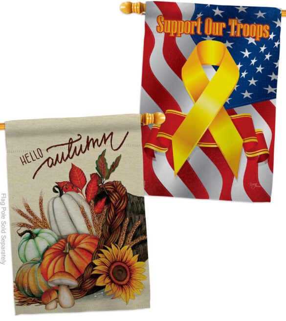 Hello Cornucopia - Harvest Autumn Fall Vertical Impressions Decorative Flags HG130423 Made In USA - Image 14
