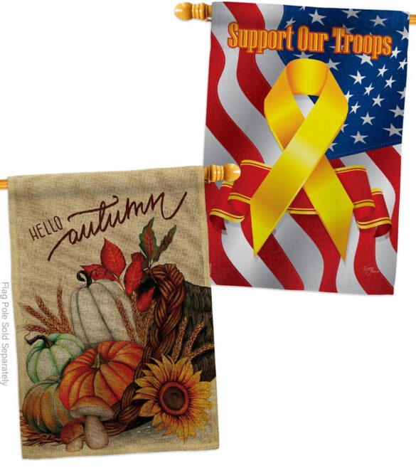 Hello Cornucopia - Harvest Autumn Fall Vertical Impressions Decorative Flags HG130423 Made In USA - Image 35