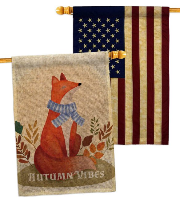 Autumn Fox - Harvest Autumn Fall Vertical Impressions Decorative Flags HG130426 Made In USA - Image 30