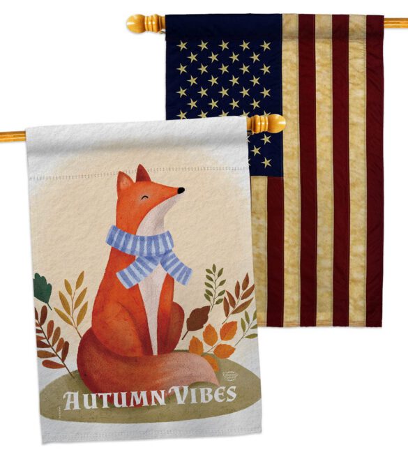 Autumn Fox - Harvest Autumn Fall Vertical Impressions Decorative Flags HG130426 Made In USA - Image 9