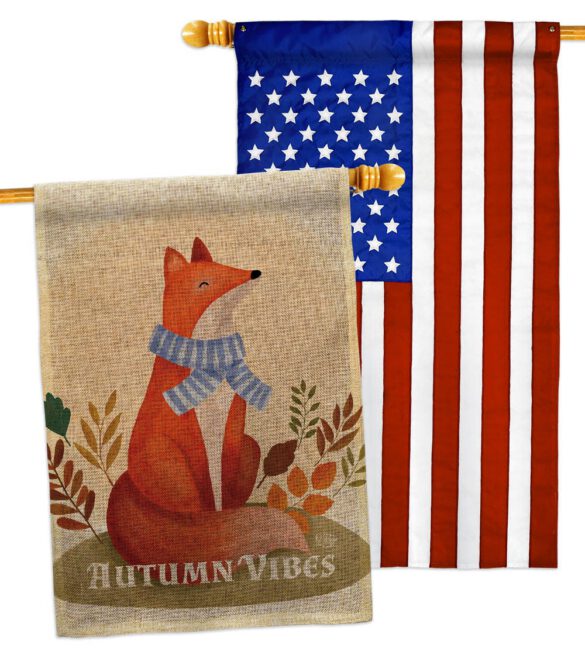 Autumn Fox - Harvest Autumn Fall Vertical Impressions Decorative Flags HG130426 Made In USA - Image 32