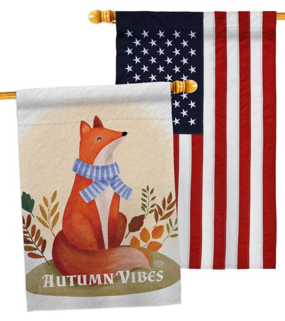 Autumn Fox - Harvest Autumn Fall Vertical Impressions Decorative Flags HG130426 Made In USA - Image 16