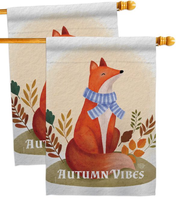 Autumn Fox - Harvest Autumn Fall Vertical Impressions Decorative Flags HG130426 Made In USA - Image 13