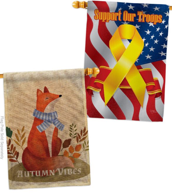 Autumn Fox - Harvest Autumn Fall Vertical Impressions Decorative Flags HG130426 Made In USA - Image 36