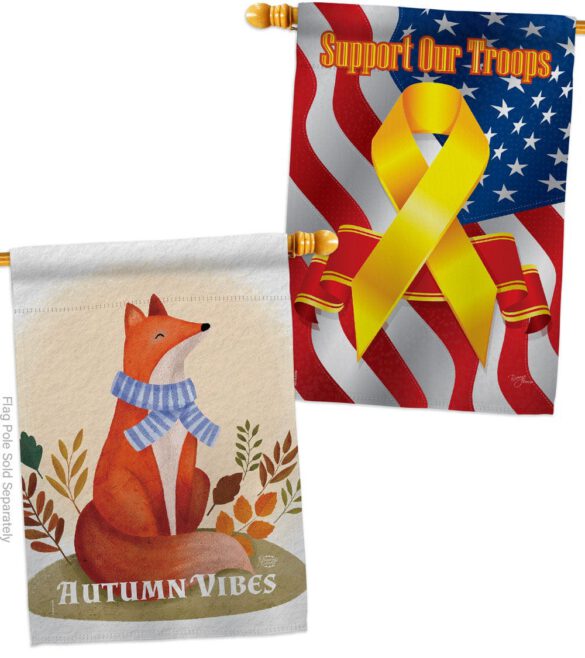 Autumn Fox - Harvest Autumn Fall Vertical Impressions Decorative Flags HG130426 Made In USA - Image 15