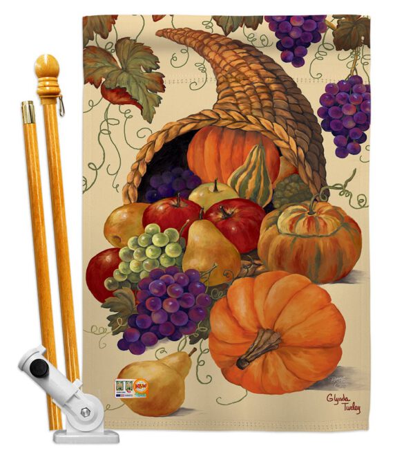 Cornucopia - Harvest & Autumn Fall Vertical Impressions Decorative Flags HG113041 Made In USA - Image 5