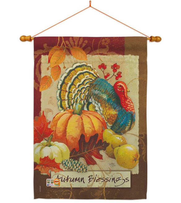 Autumn Blessings Turkey - Harvest & Autumn Fall Vertical Impressions Decorative Flags HG113070 Made In USA - Image 15